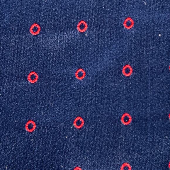 ALEXANDER MCQUEEN Navy Red Circles Silk Bow Tie - Picture 2 of 5